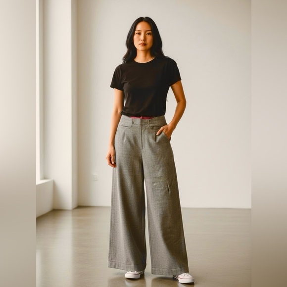 Cotelac Pants - Cotelac Acote Palazzo Wide leg Wool Blend Pants Women’s Size 4